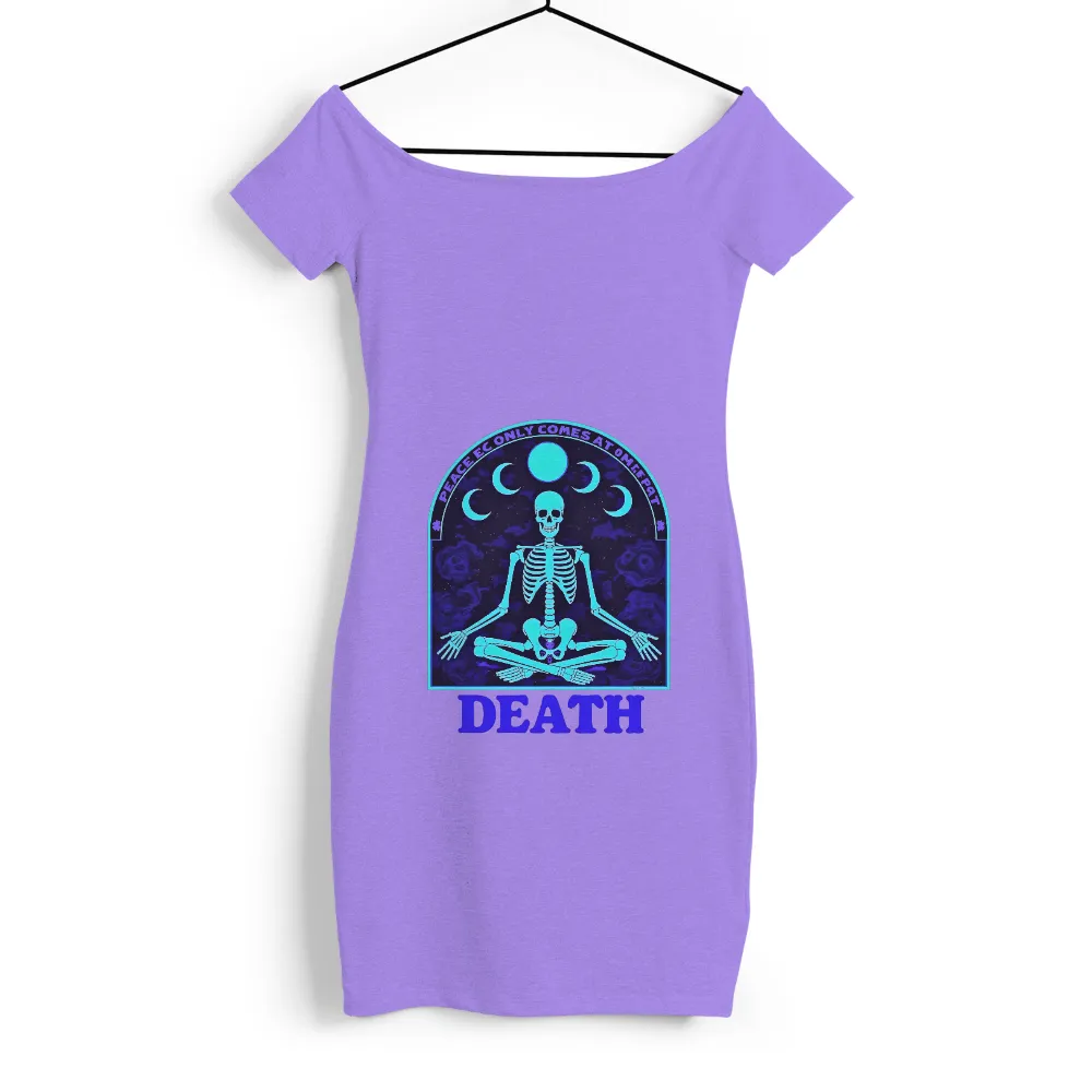 Shirts Graphic Tees: Skeleton Meditation - Peace Comes at Death|blue fourth of july shirt