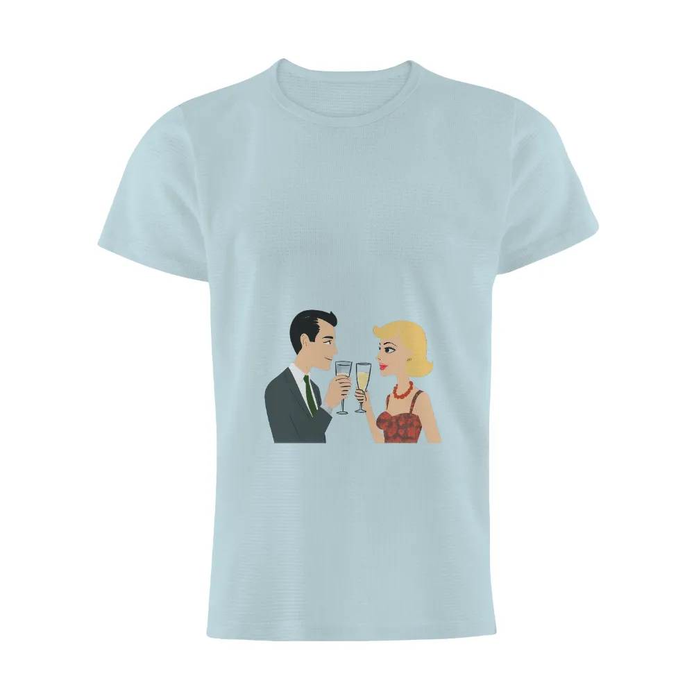 Shirts Graphic Tees: Vintage Romance Toast - Elegant Glamour|retro valentine shirt