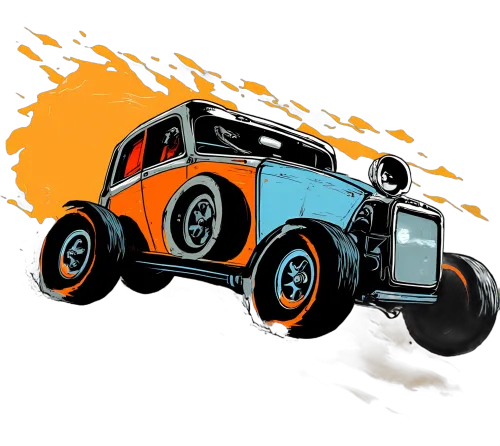 Custom T-Shirt Printing: Vintage Hot Rod Car Design