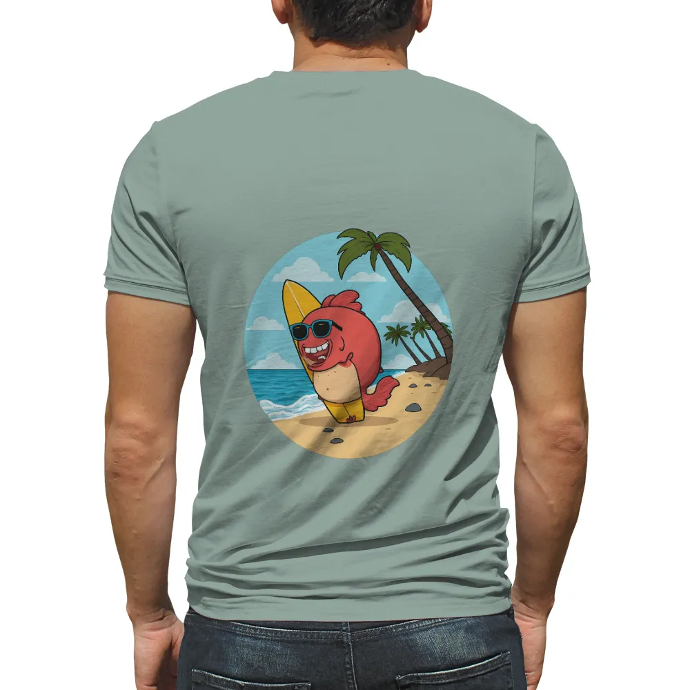 Tee Shirt Printing: Surfing Fish Adventure - Summer Vacation|classy summer shirts