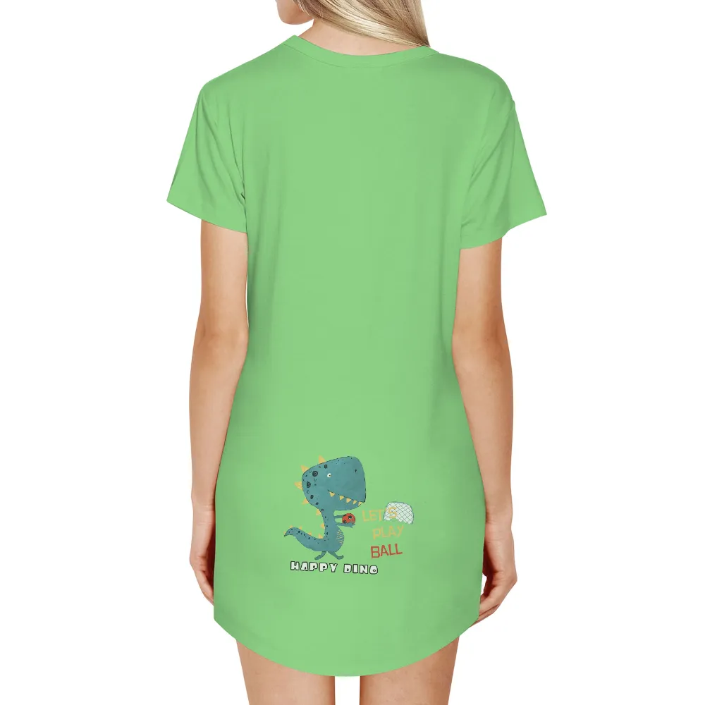 Tee Shirts Printed: Happy Dino Loves Soccer|cowboy shirt cartoon