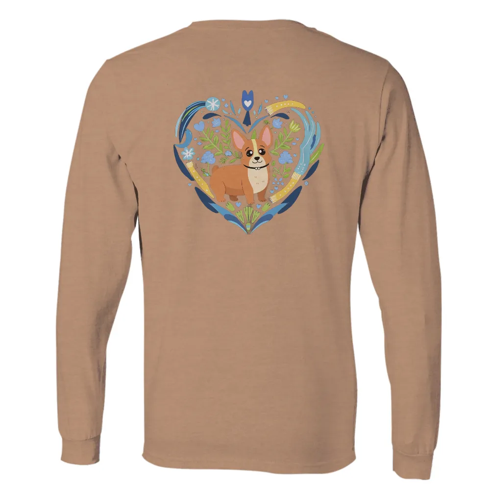 Customized Tee Shirts: Love and Joy with Charlie the Corgi|love peace skeet cheese shirt