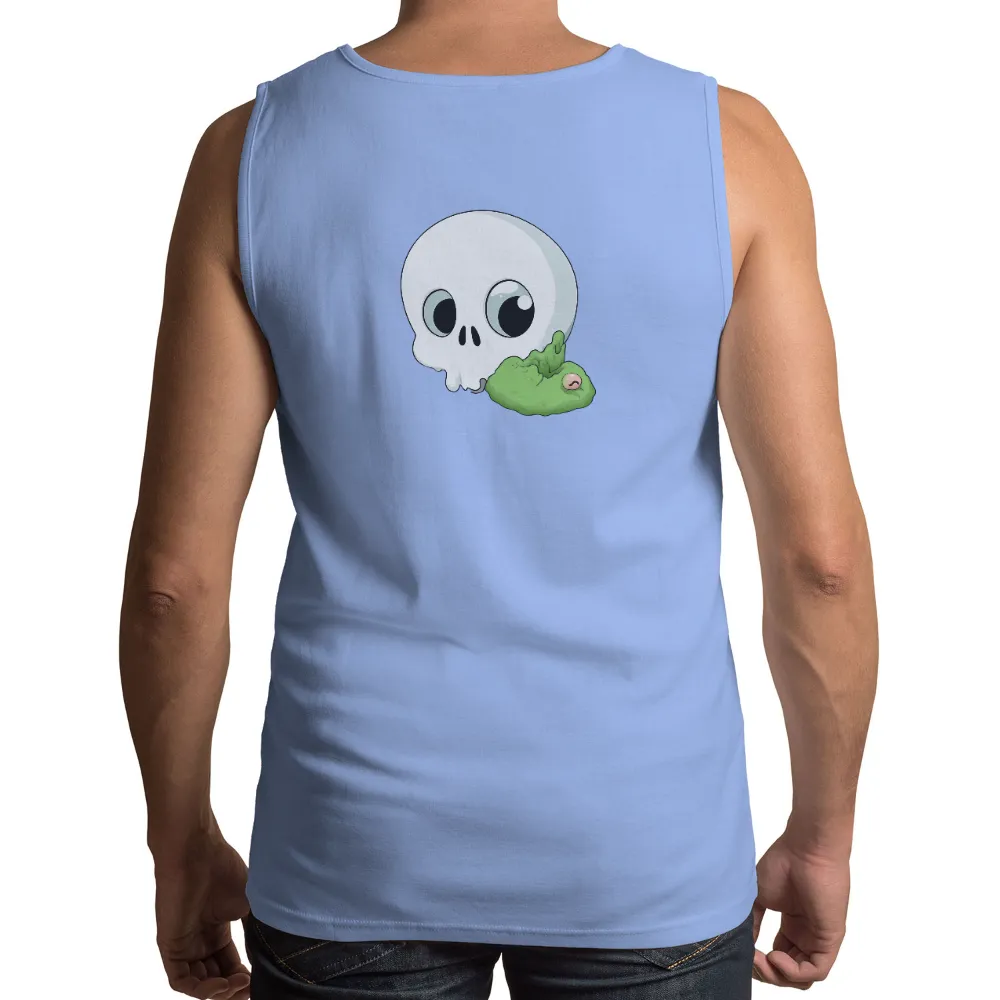 Shirts Graphic Tees: Quirky Skull with Green Slime - Funny & Whimsical Design|skull shirt animal crossing