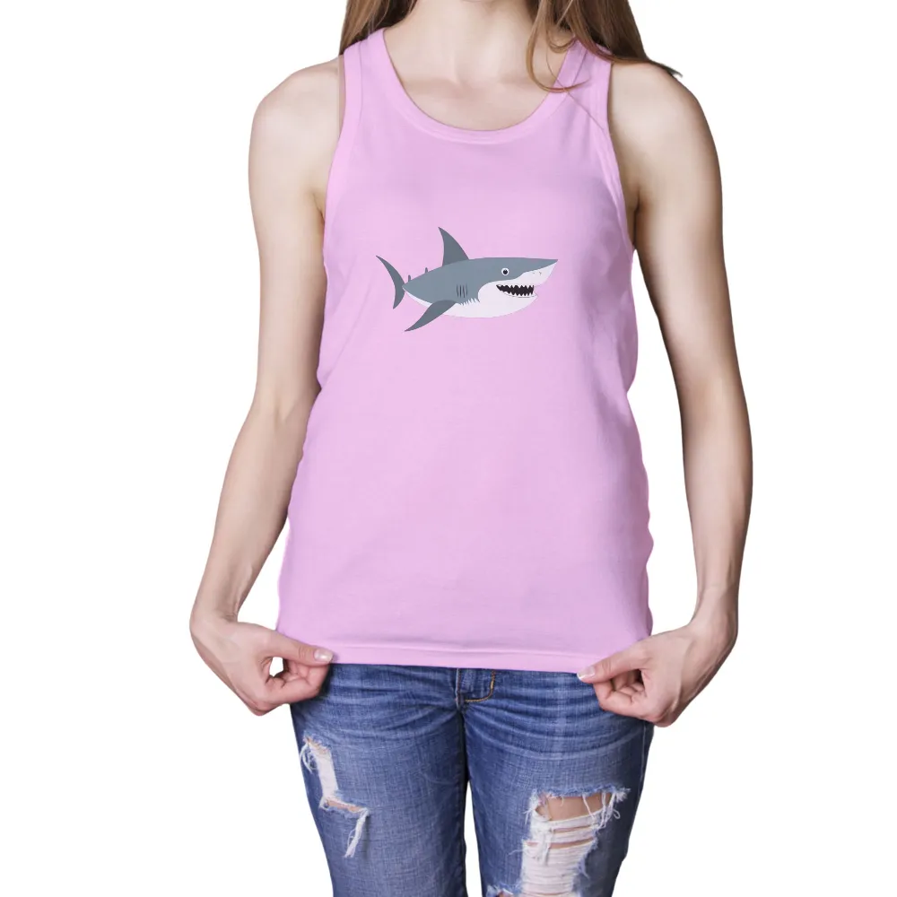 Customized Tee Shirts: Sammy the Friendly Shark - Artistic Ocean Adventure|adventure time dancing with monsters shirt