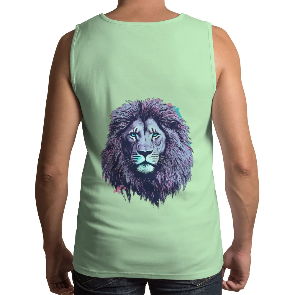 TShirt Printing: Majestic Lion Art | Wildlife & Modern Art Tees| Bold colors lion artwork