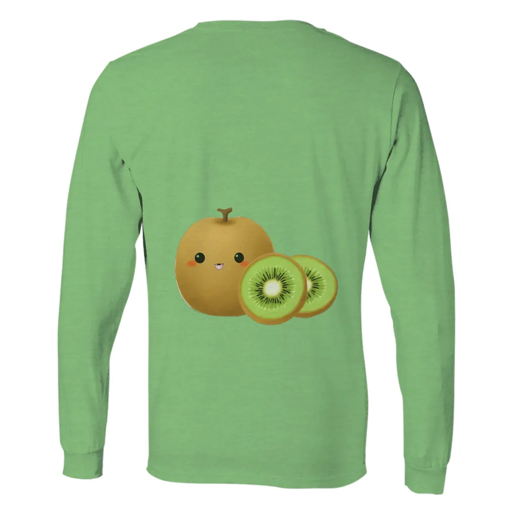 TShirt Printing: Kiki the Kiwi Fruit - Cheerful Adventure|men's art cotton colorful printed loose casual shirts