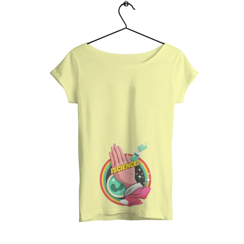 Science Graphic Tees | Whimsical Hand and Beaker Design|Whimsical hand holding a beaker