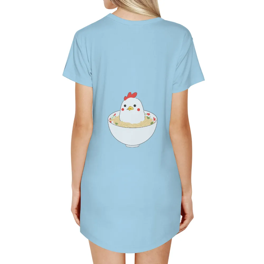 T-Shirts Custom: Whimsical Chicken in Noodles - Funny & Cozy Design|cute pink roblox t shirt