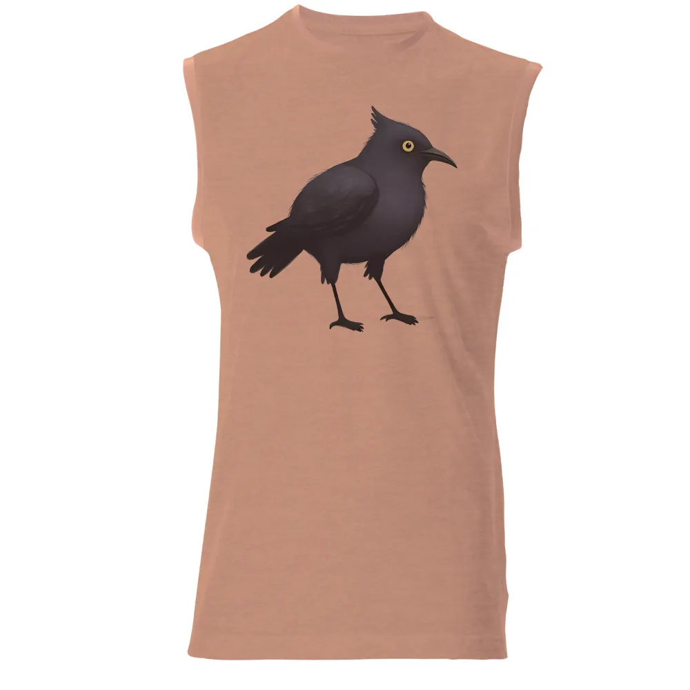 Customized Tee Shirts: Midnight Guardian - Artistic Crow Design|best lightweight sun protection clothing