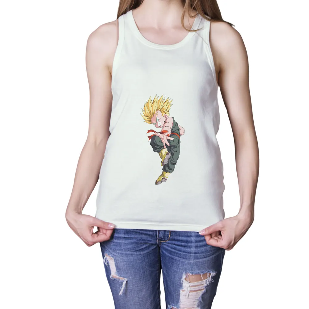 Tee Shirts Printed: Anime Hero with Golden Hair and Green Outfit|women my hero academia shirt