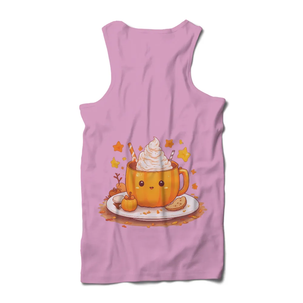 Pumpkin Spice Latte T-Shirts Design | Cozy Fall Vibes| Autumn leaves around the mug