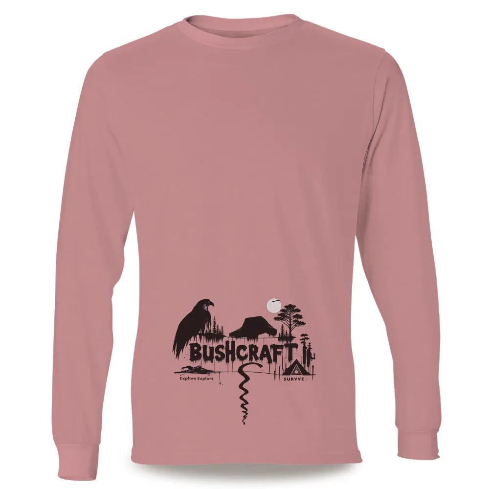 Custom Tee Shirts: Bushcraft Explore Wilderness Adventure|american eagle yankees shirt