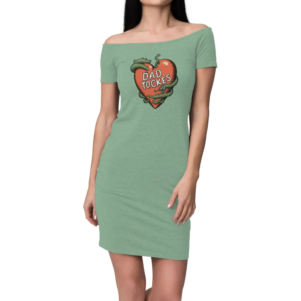 T-Shirts Pattern: Dad Tockes - A Symbol of Knowledge and Temptation|heart-shaped apple