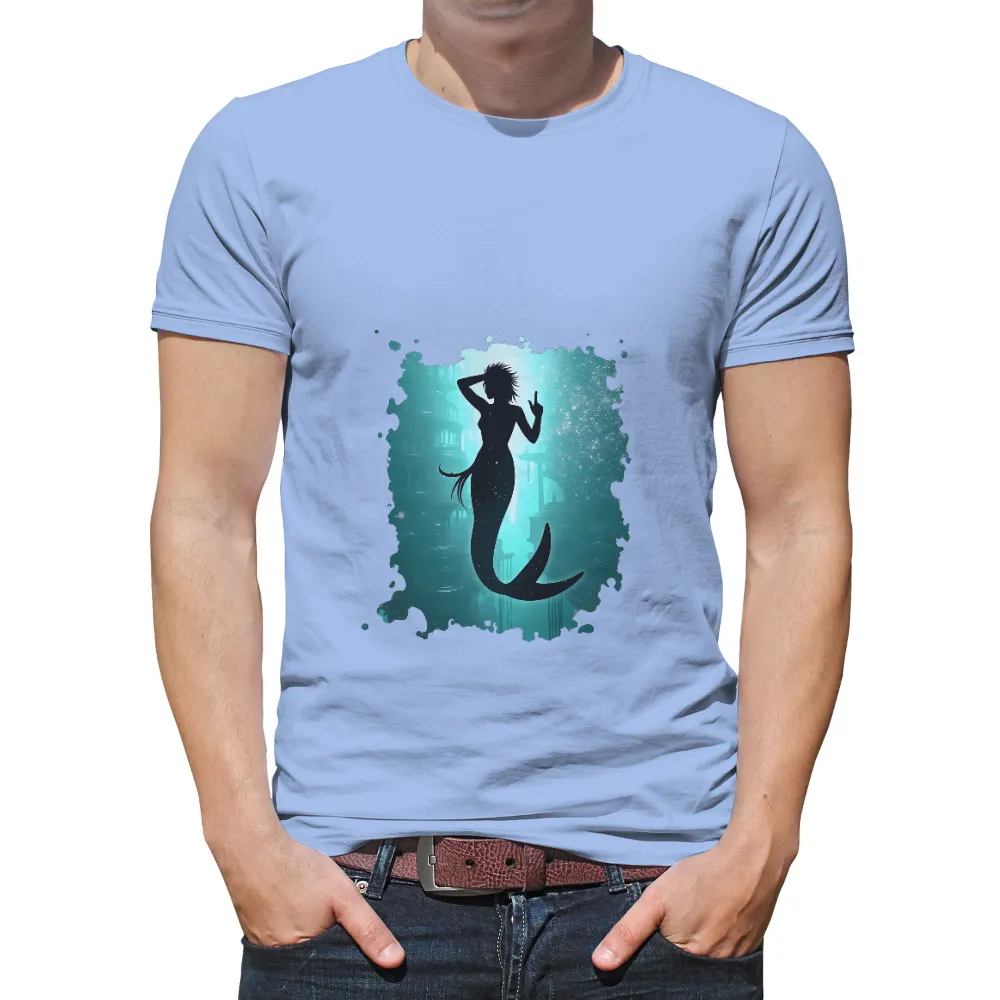 T-Shirts Pattern: Defiant Mermaid in Ancient Underwater City|strength camp shirt