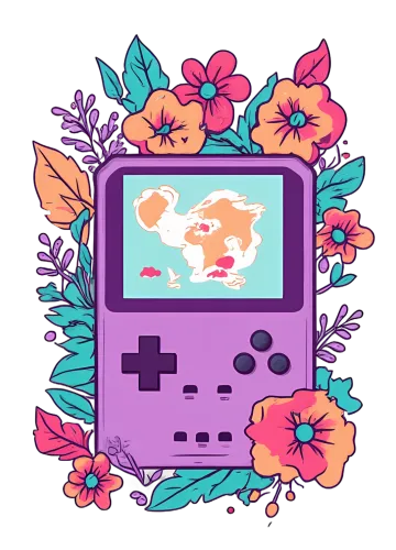 Custom Tee Shirts: Nostalgic Game Boy with Nature's Touch