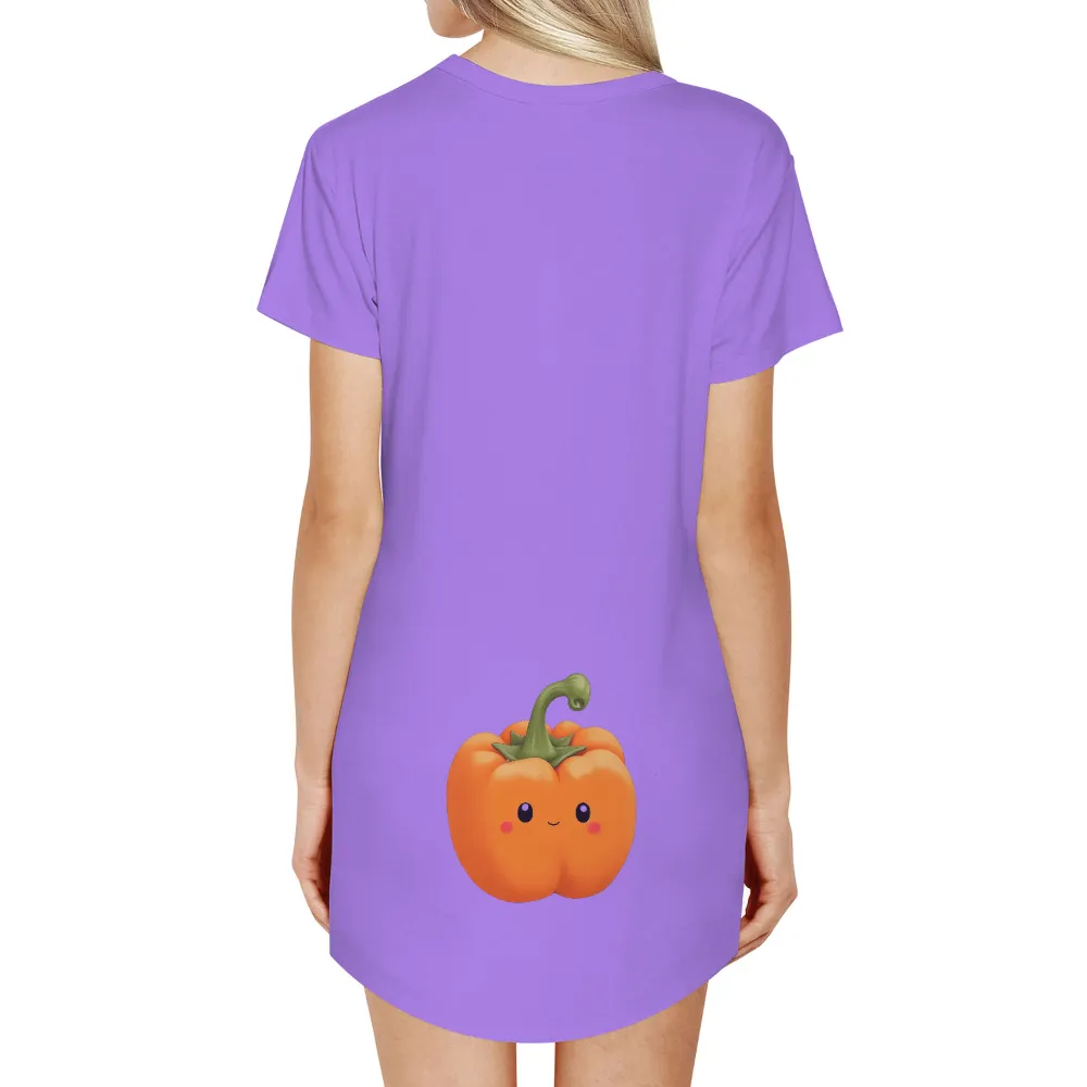 Custom Tee Shirts: Spread Joy with Happy Orange Bell Pepper|warm waffle shirt