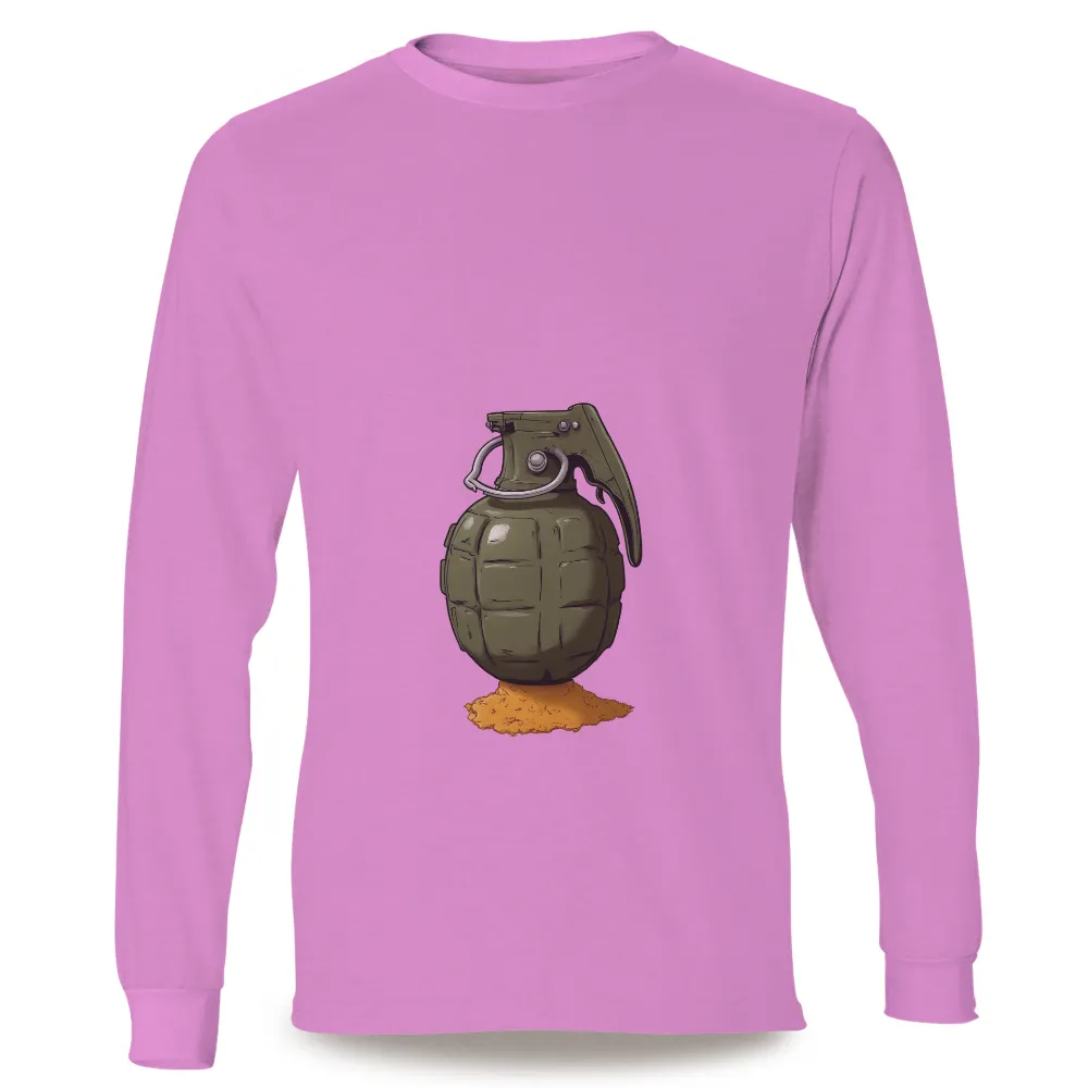 Shirts Graphic Tees: Vintage Grenade Power|sand colored military t shirts