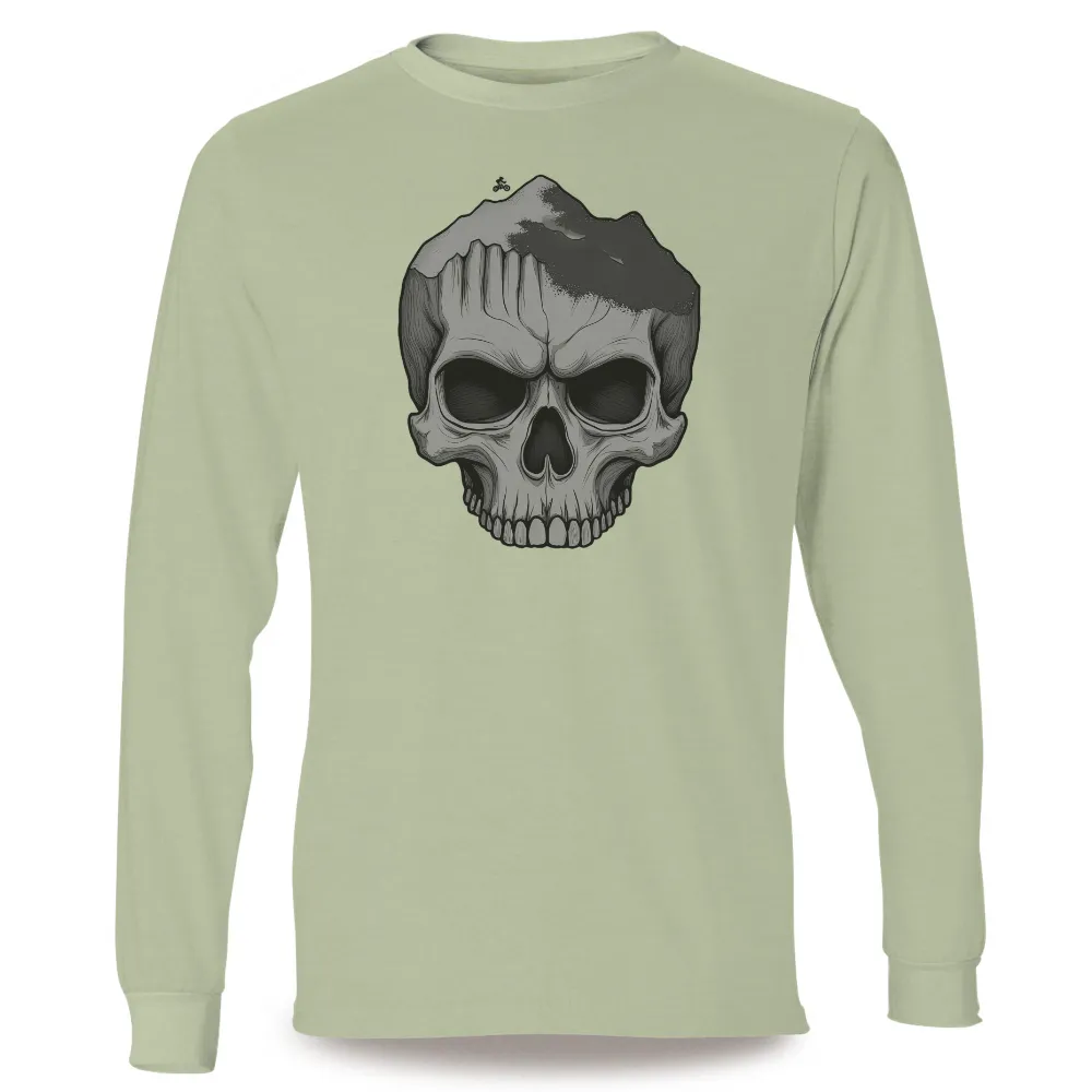 TShirt Design: Monochrome Skull with Hand - Artistic & Emotional| dramatic effect