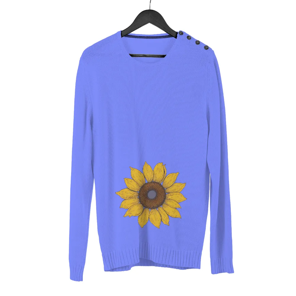 T-Shirts Pattern: Sunflower Beauty - Artistic Nature Design|long sleeve button up shirts for summer