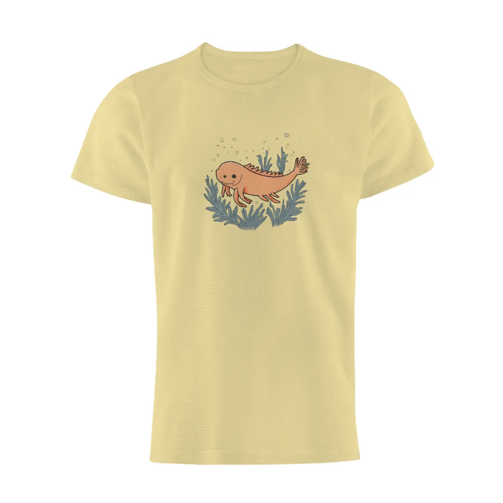 Graphic Tees: Enchanted Axolotl Adventure|black and white wonder woman shirt