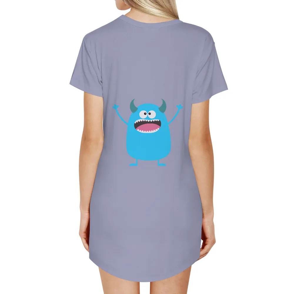 Customized Tee Shirts: Cheerful Blue Monster - Funny & Whimsical Design|roblox t shirt smile