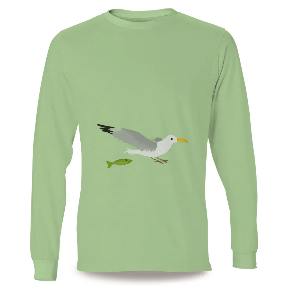 Tee Shirts Printed: Seagull and Fish Friendship Adventure|adventure time star wars shirt