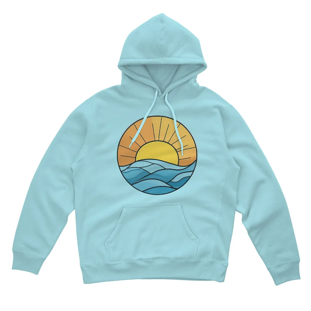 T-Shirts Custom: Sunset Serenity Over the Ocean|graffiti nature