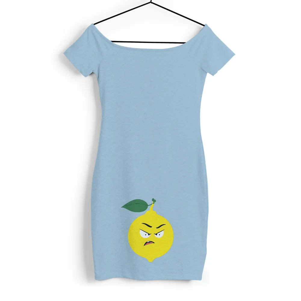 Tee Shirts Printed: Grumpy Lemon - Funny & Quotes|cartoon character with blue shirt