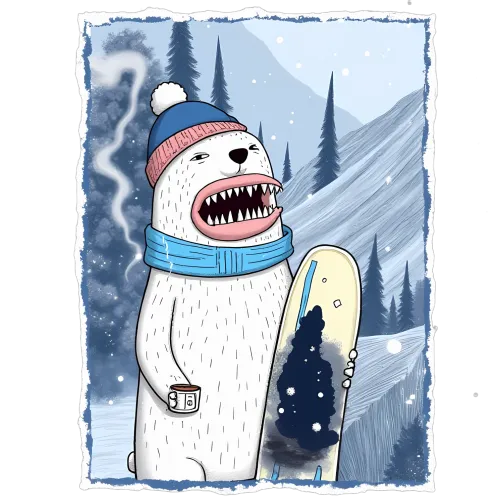 T-Shirts Custom: Boris the Snowboarding Polar Bear