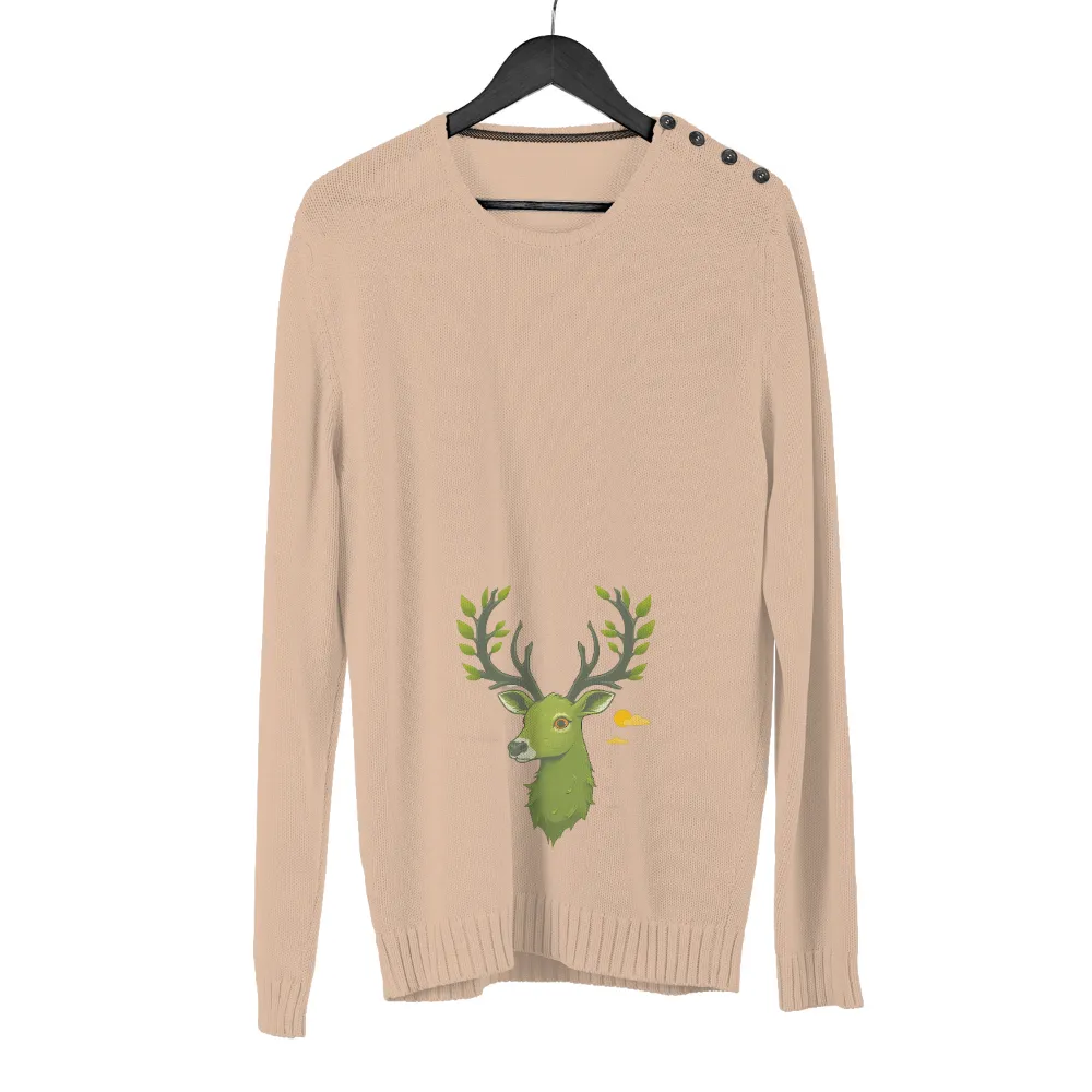 Graphic Tees: Thicket the Green Deer - Nature's Guardian|peace love valentine shirt