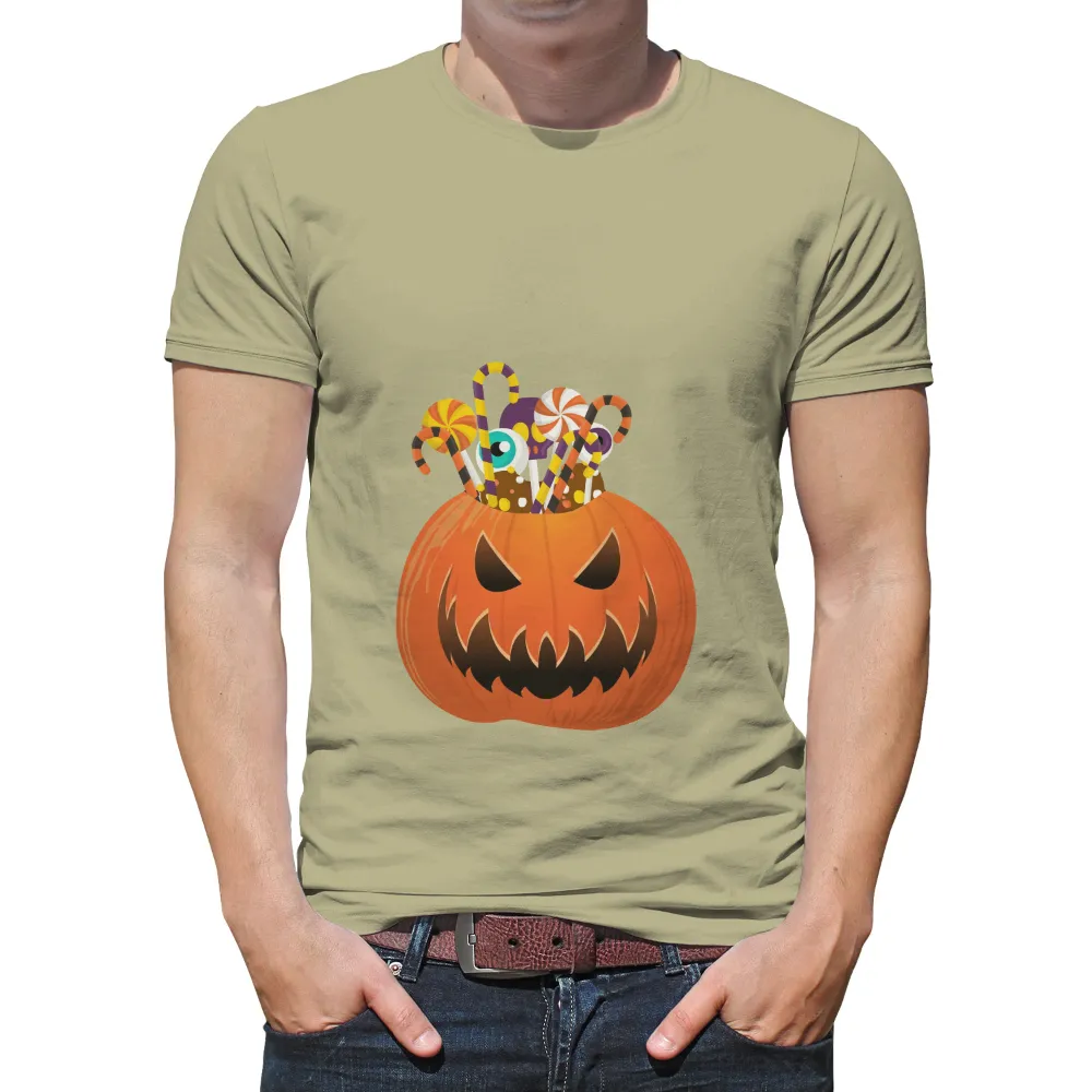 Tee Shirt Printing: Halloween Pumpkin with Candy Treasures|oneblood halloween shirt 2022