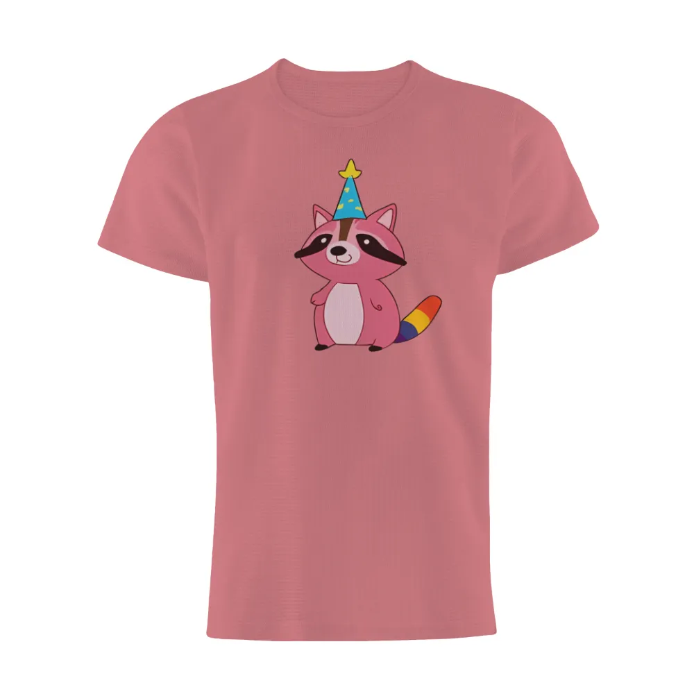 T-Shirts Design: Celebrate Joy with Whimsical Pink Raccoon|happy mother's day shirt ideas