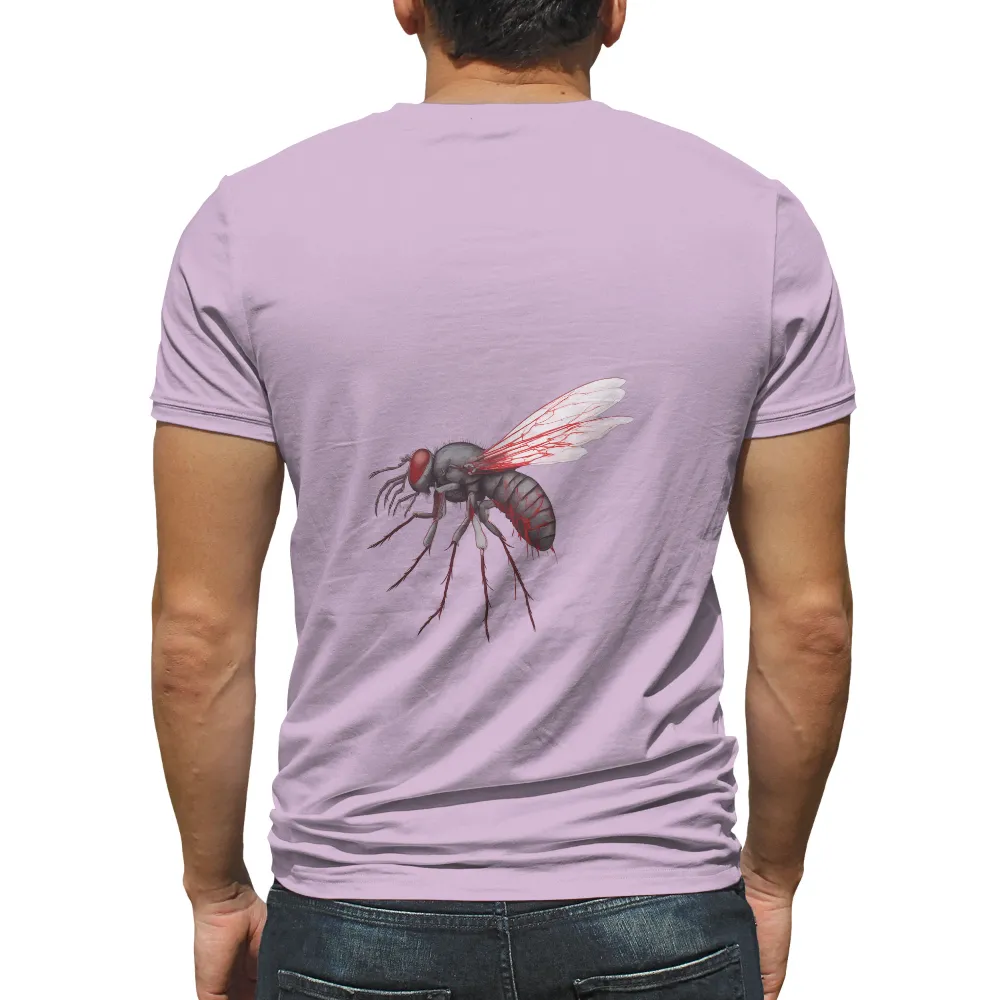 T-Shirts Pattern: Surreal Fly Design| Translucent wings with red veins