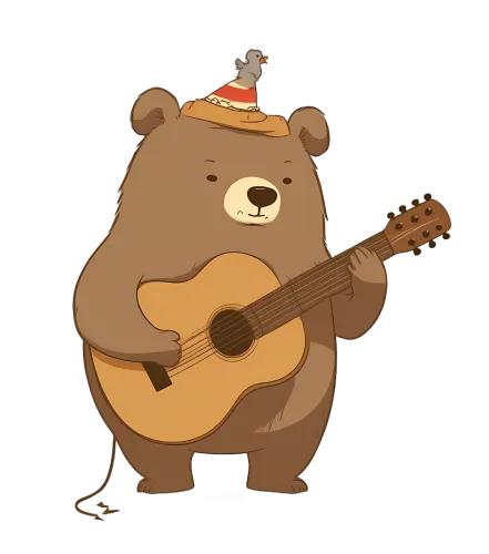 Custom Tee Shirts: Bruno the Bear's Musical Journey