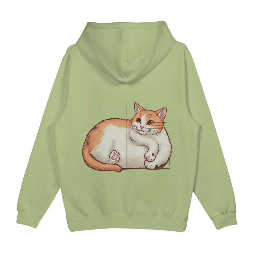 TShirt Design: Charming Orange and White Cat - Comfort and Joy| relaxed pose