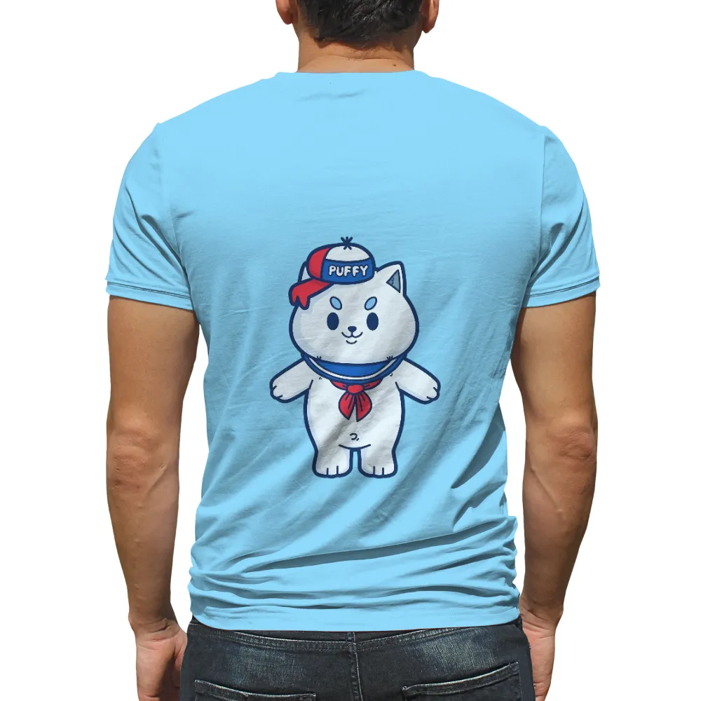 T-Shirts Pattern: Puffy the Sailor Cat - Vintage & Retro Charm| Whimsical cat illustration