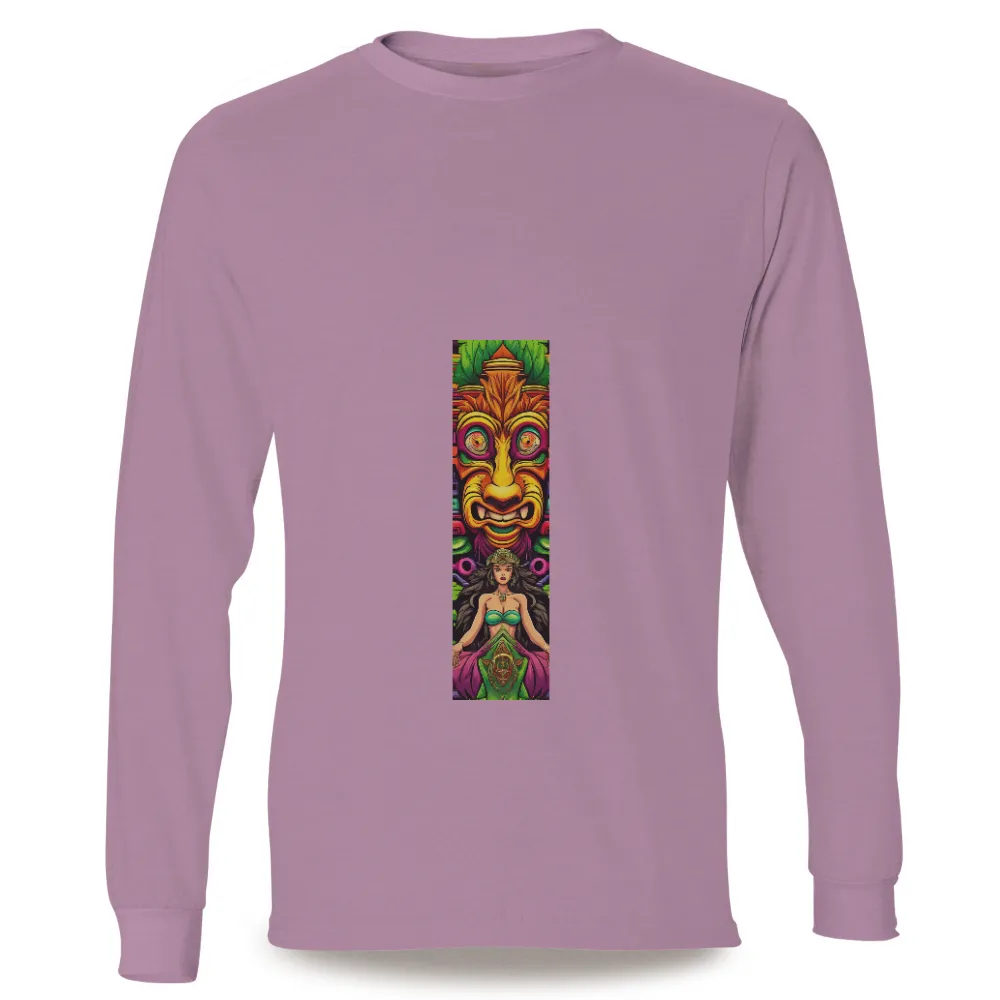 T-Shirts Custom: Embrace the Power of the Great Tiki with Artistic Designs|Vibrant and intricate design of the Great Tiki