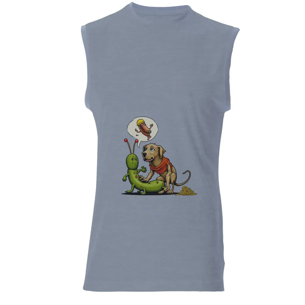 Humorous Dog and Caterpillar Graphic - Whimsical Designs for Everyday Wear|dog fathers day shirt