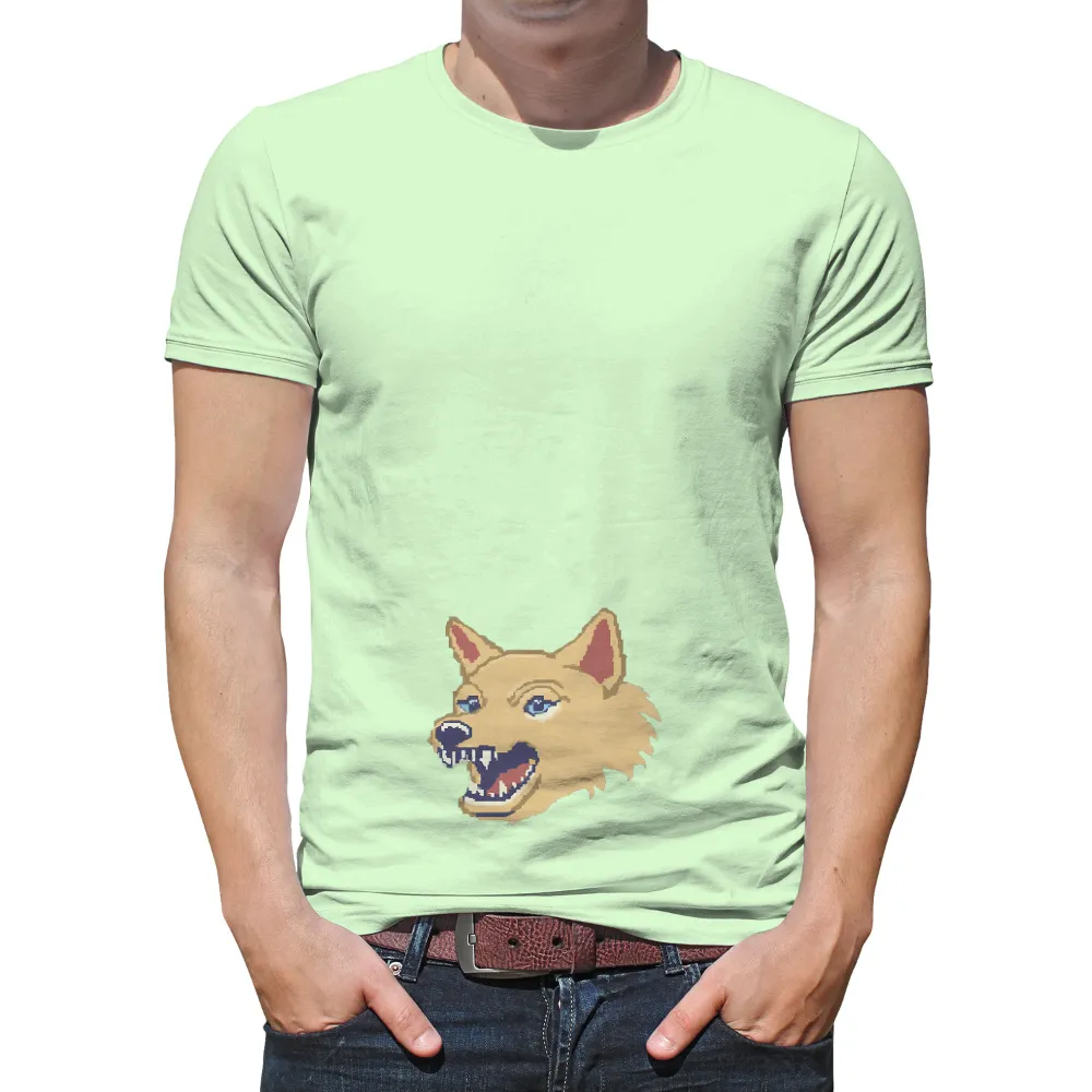 Customized Tee Shirts: PixelPup - Pixel Art Dog Design|personalized dog dad t shirt