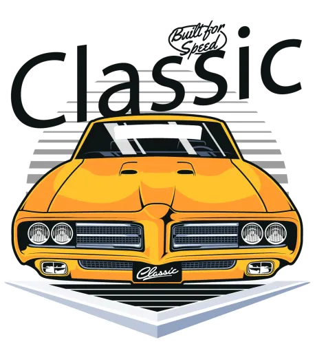 Customized Tee Shirts: Classic Muscle Car Design