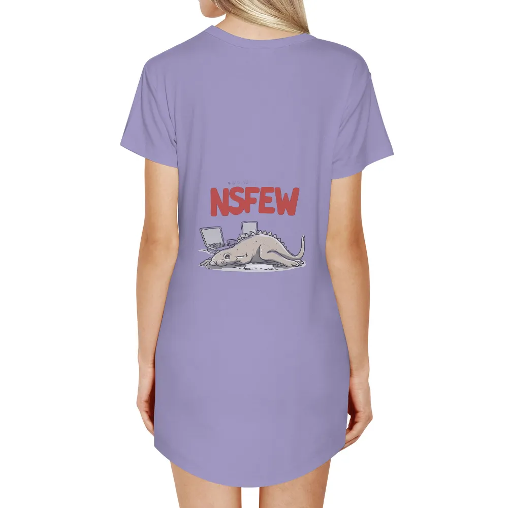 Humorous NSFW Dinosaur Laptop Design for Modern Wear|dinosaur bunny shirt