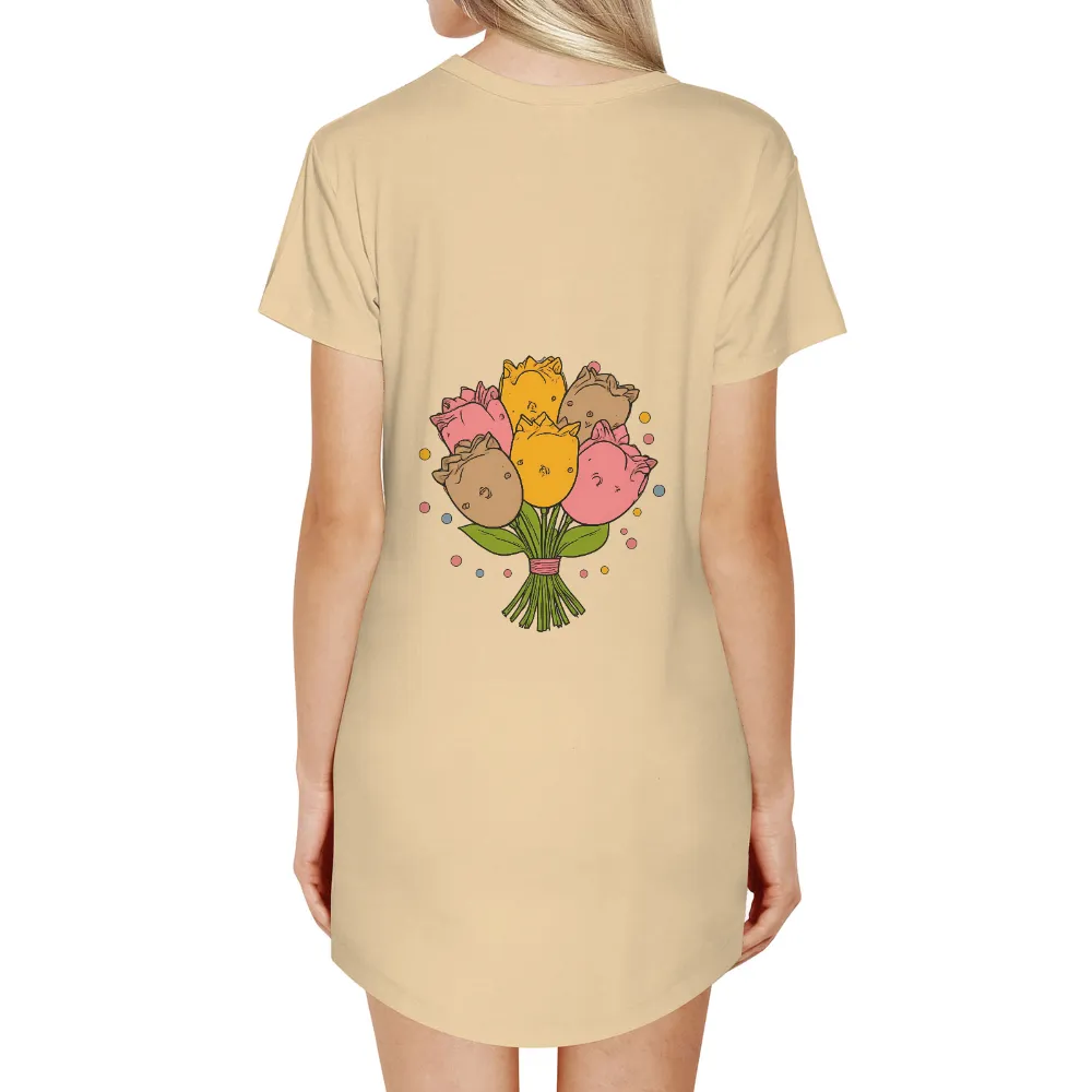 T-Shirts Pattern: Expressive Flowers with Unique Emotions|heroic mood t shirt