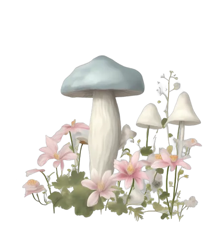 T-Shirt Printing: Enchanting Forest Mushrooms and Flowers