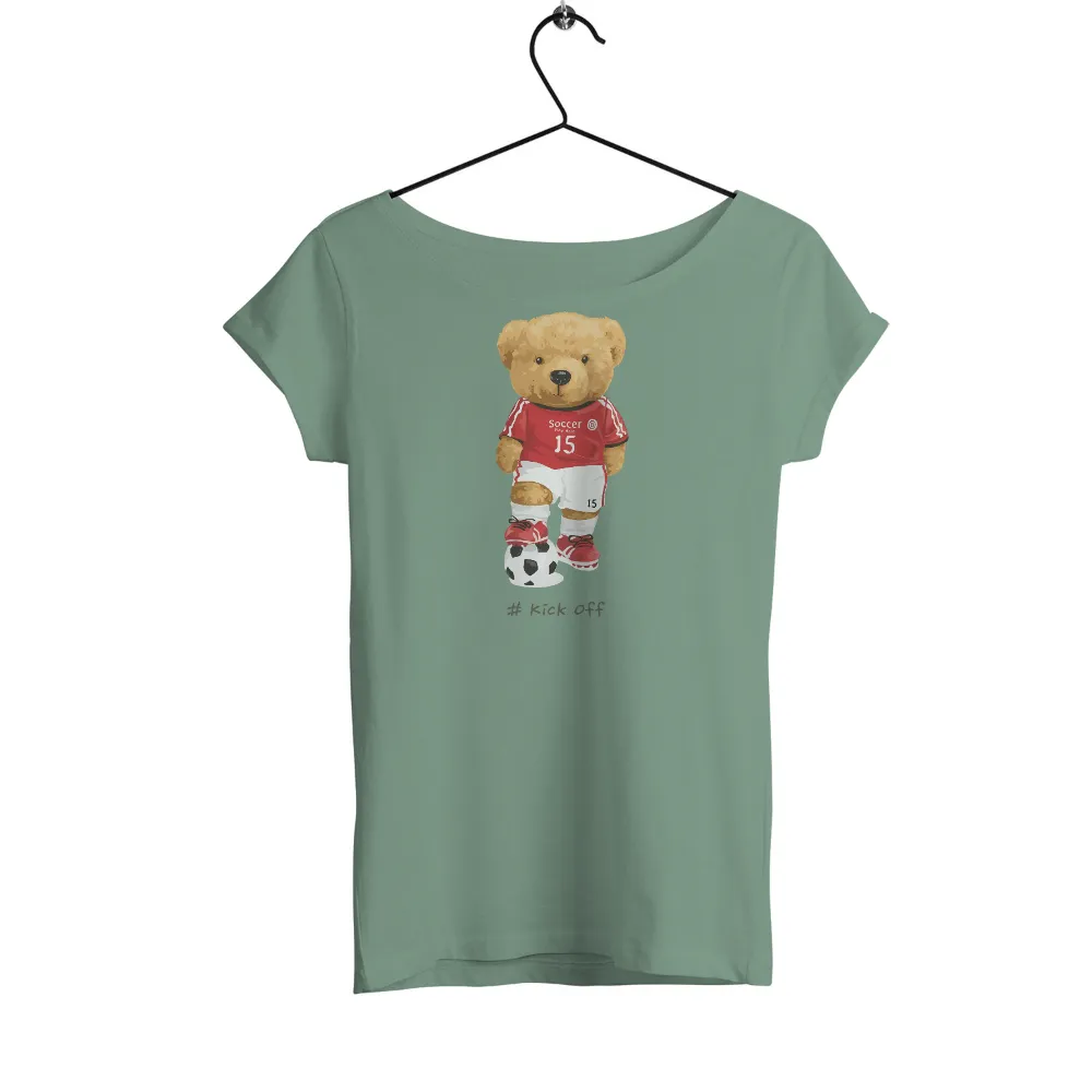 Tee Shirts Printed: Soccer Teddy Bear - Play Hard, Kick Off|essentials three pack white jersey t shirts