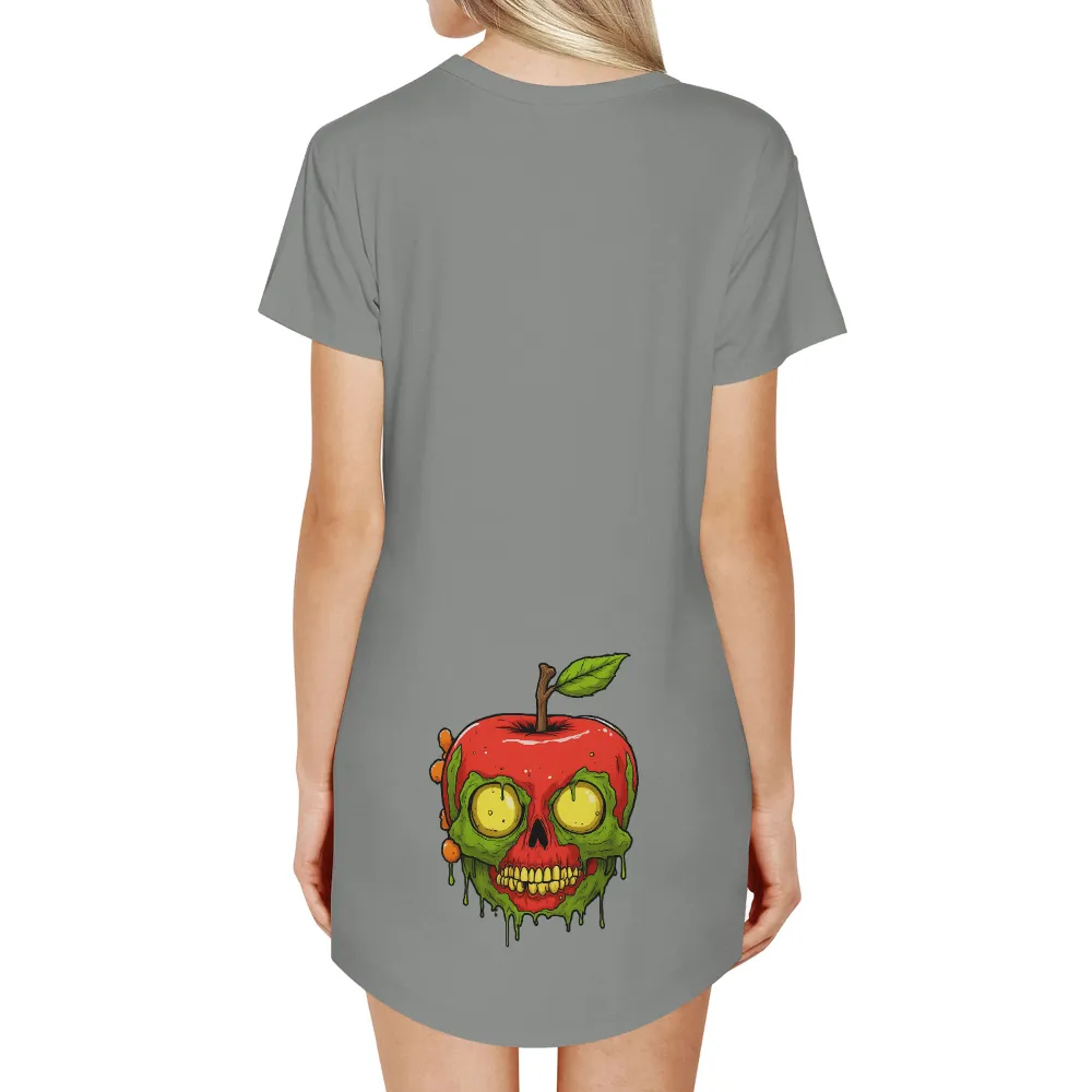 Custom T-Shirt Printing: Apple Skull Horror Design for Halloween|bleached halloween shirts dollar tree