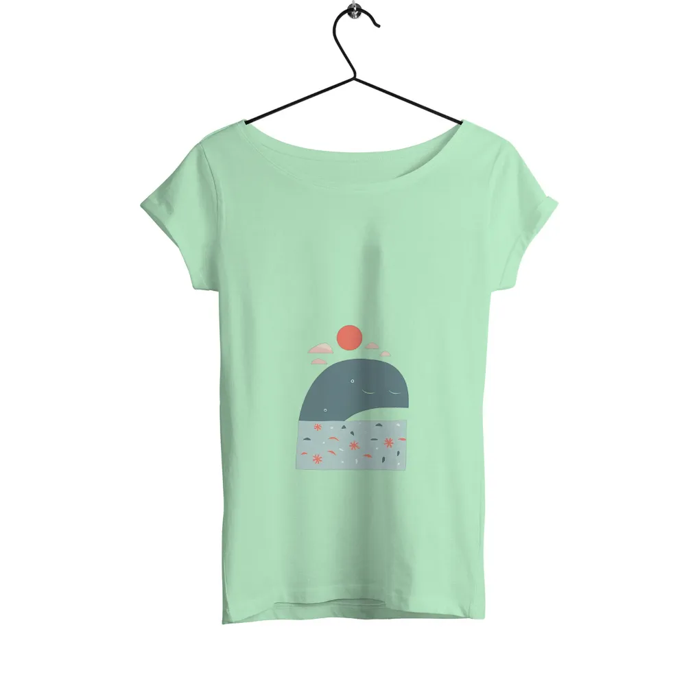 Whale Serenity Minimalist Art for Custom Apparel|love peace skeet cheese shirt