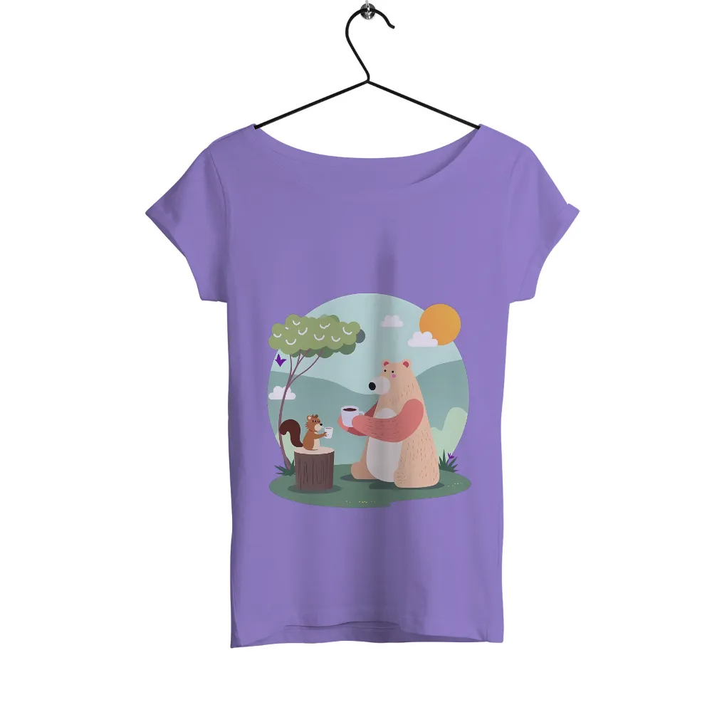 TShirt Printing: Morning Coffee with Friends - Nature's Harmony|coffee and camping shirt