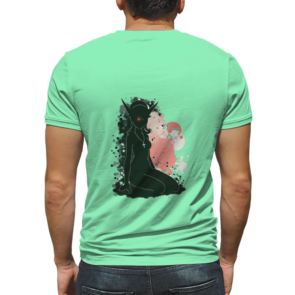 T-Shirts Custom: Silhouette of Duality - Anime Art|chaos graffiti