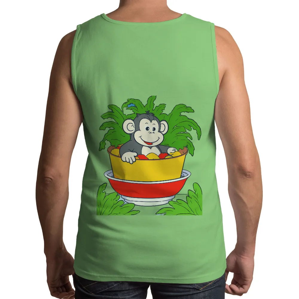 Tee Shirts Printed: Max's Jungle Adventure - Monkey in a Fruit Bowl|graphpaper fine wool tropical stand collar shirt