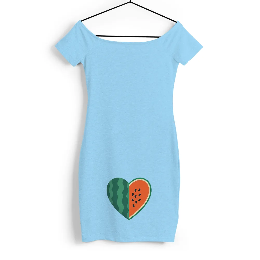 Custom Tee Shirts | Watermelon Heart: A Symbol of Summer Joy| playful design